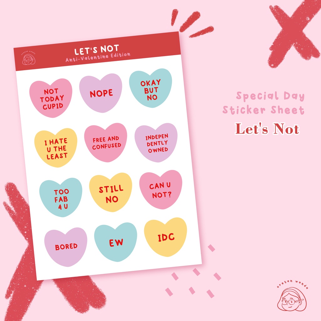 

STICKER SHEET (Valentine's Day Sticker| Anti-Valentine)