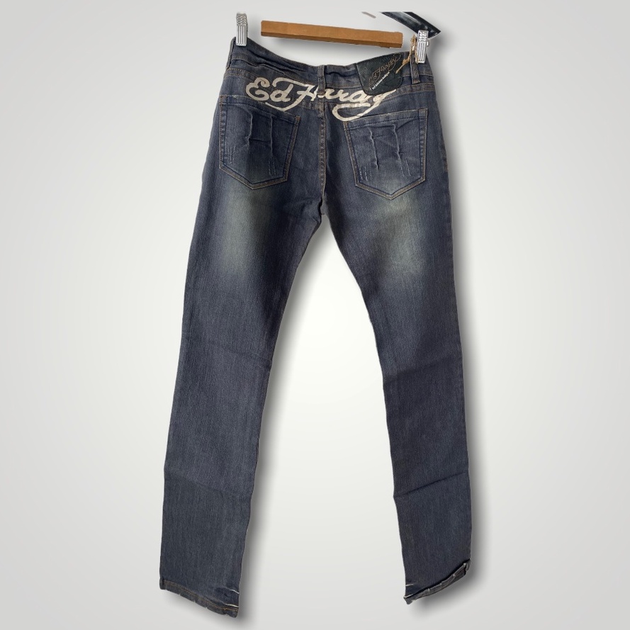 Jeans Panjang Wanita Ed Hardy Navy Size 28