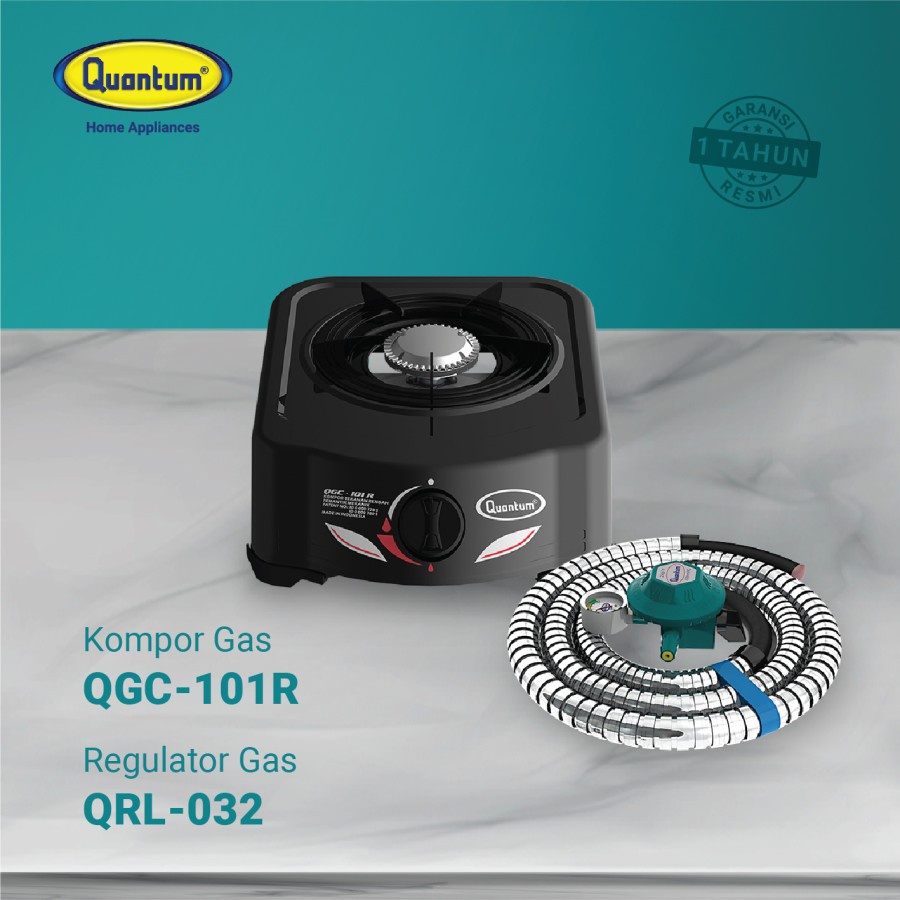 Paket Kompor Gas 1 Tungku QGC-101 R dan Selang Regulator QRL 032