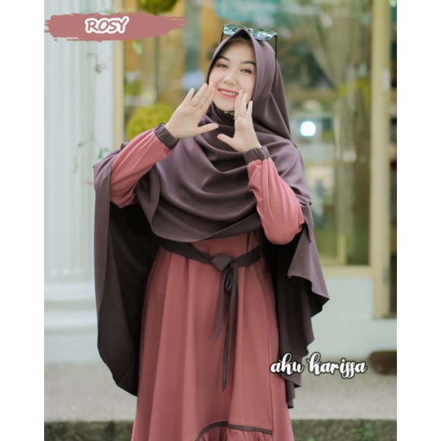 READY YUNISA SET SYAR'I AKU KARISSA ORI//GAMIS BEST SELLER WARNA BARU-Rosy