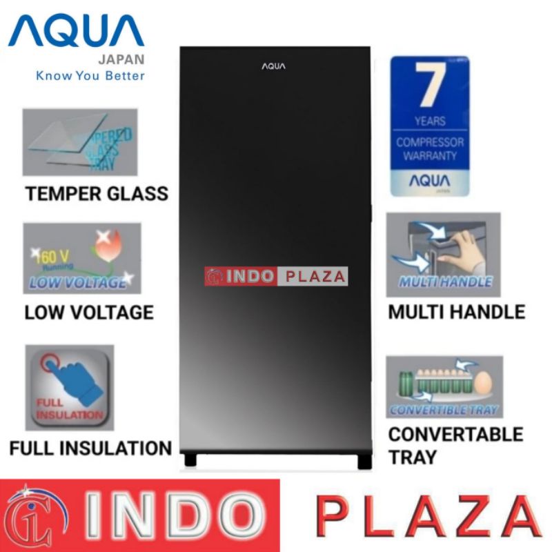 KULKAS 1 PINTU AQUA AQR-D181 / D191 model bunga dan polos