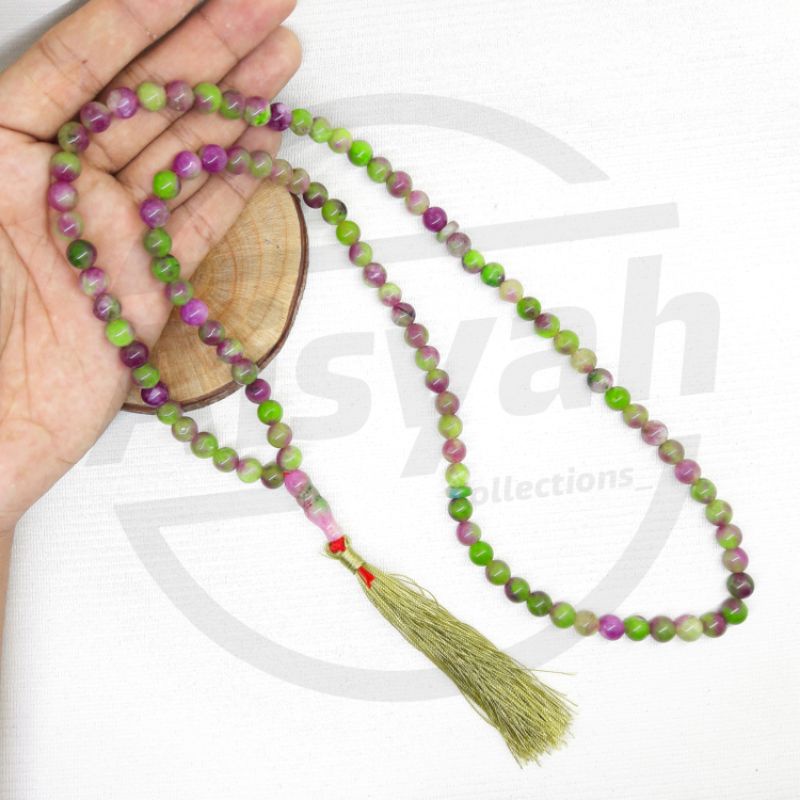 TASBIH BATU GREEN ARMY RUBY TANZANIA 99 BUTIR