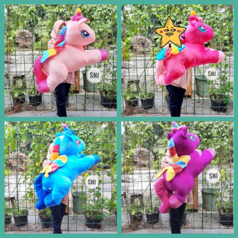 Boneka Unicorn Kuda Poni / Little Pony Jumbo SNI murah halus dan super lembut