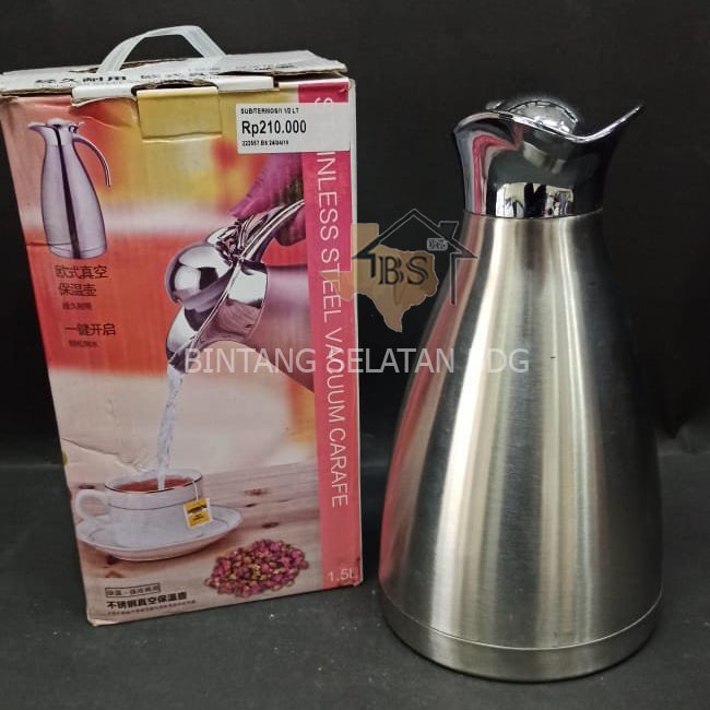 VACUUM CARAFE TEKO KOPI TEA PITCHER MINUMAN STAINLESS 1.5 LITER