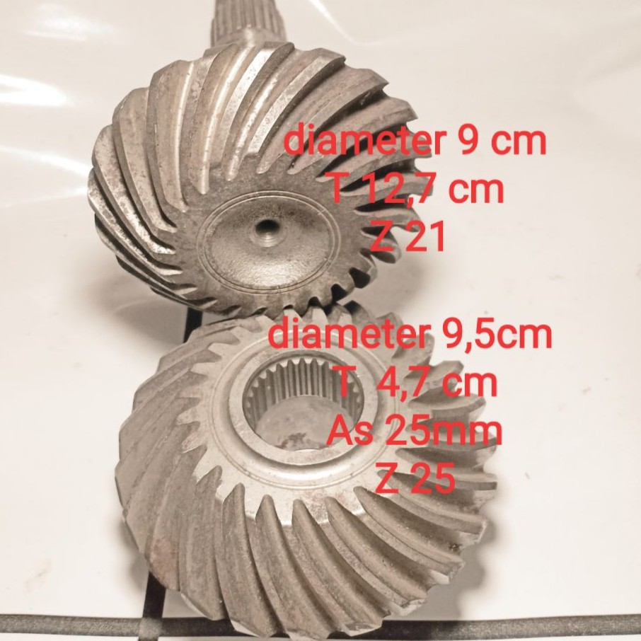 Bevel gear helical , crown wheels 9cm baja