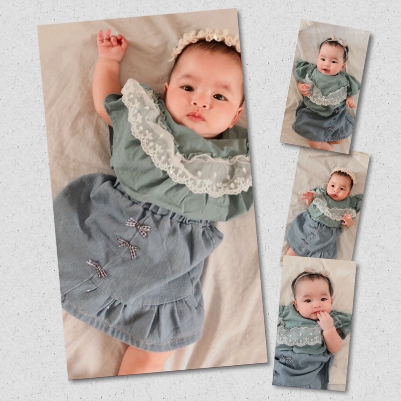 ASLI IMPORT PREMIUM SET ARA Meghan Dress TERMURAH LUCU ANAK Bayi PEREMPUAN CEWEK