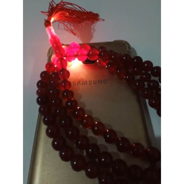 tasbih batu Sulaiman madu / tasbih kalung Sulaiman madu tembus cahaya / tasbih Sulaiman madu murah