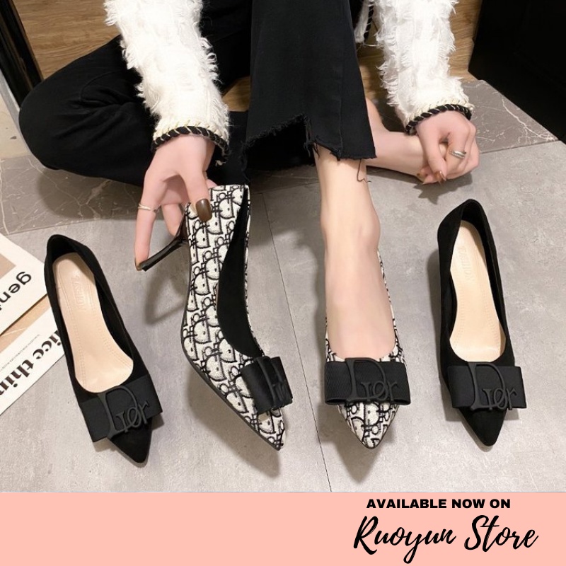 RYX - Bow Antique Sepatu Hak Wanita Fashion Casual/Kantoran - Ori Import