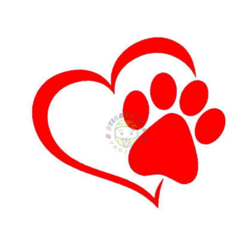 Stiker jejak kaki kucing love cuting sticker mobil motor suka kucing 1pcs