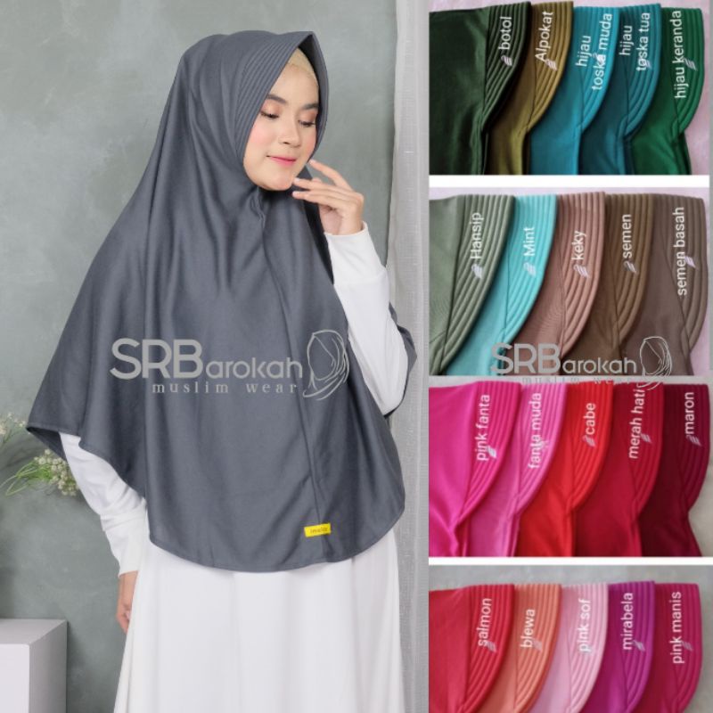 (srbbarokah) Kerudung Kaos Pet Antem / Jilbab Instan Kaos Syar'i / Hijab Langsungan Slem Kediri-1