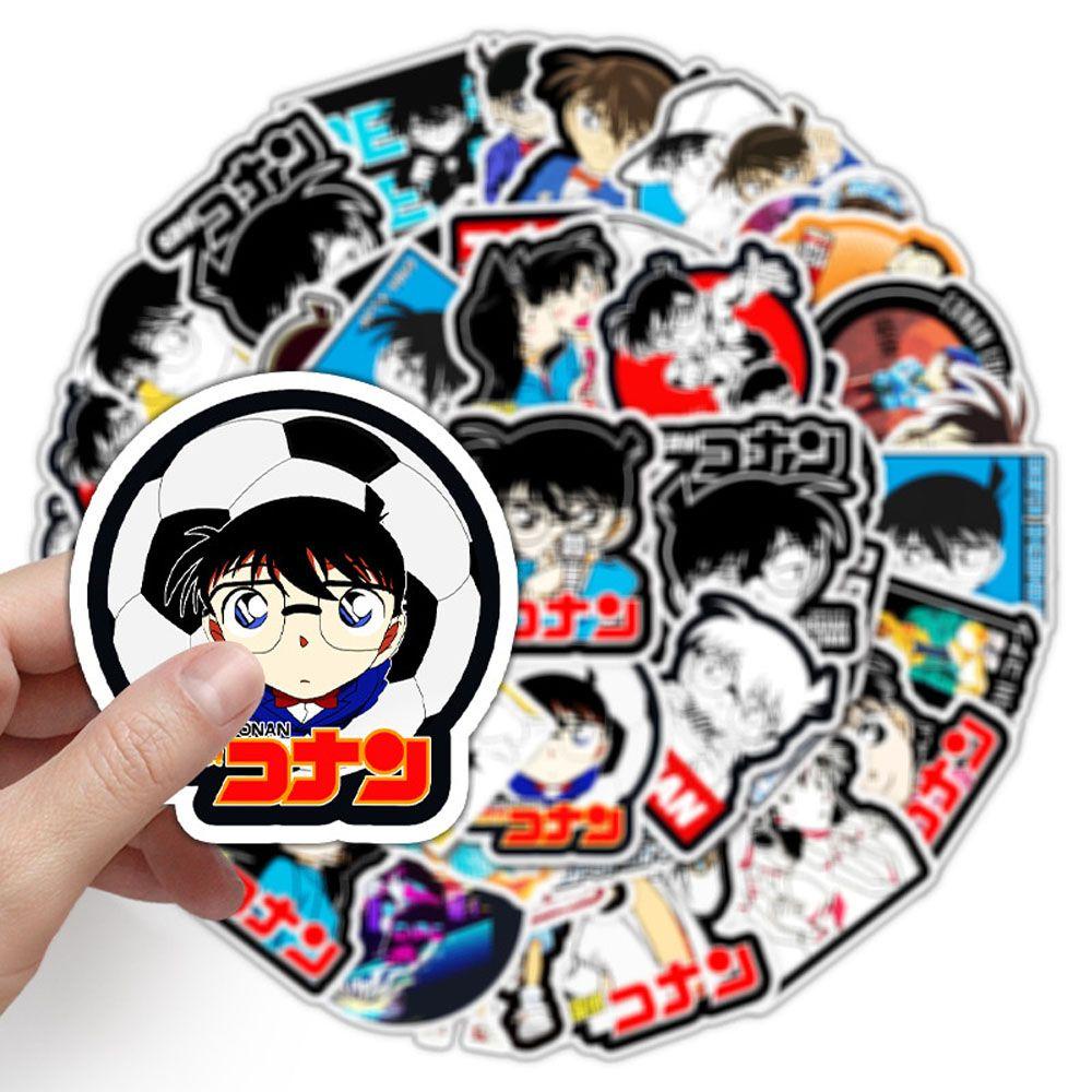 【 ELEGANT 】 Detektif Conan Stiker DIY Label Kartun Klasik Anime Motor Detektif Conan Perlengkapan Kantor Sekolah Koper Skateboard Animel Stiker