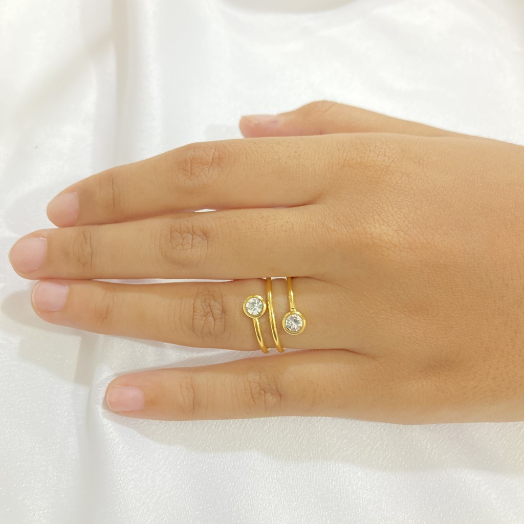 Cincin Titanium Wanita Anti Karat Fashion Perhiasan