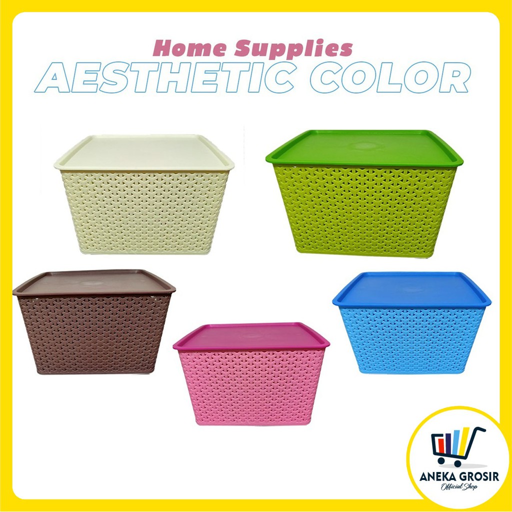 ANEKAGROSIR | RUMAH TANGGA - KERANJANG AMERTA BASKET - KERANJANG SERBAGUNA 7040L DENGAN TUTUP