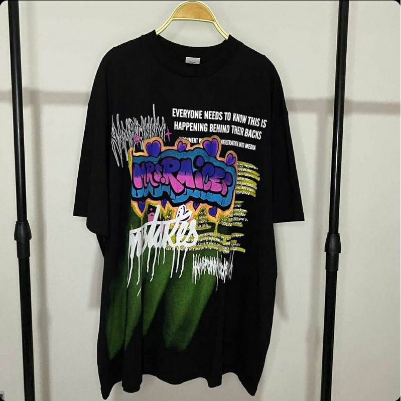 Kaos Tshirt Shirt Harajuku Streetwear Inflation Onpoint Oversized Graffiti Jumbo Preloved Thrifted