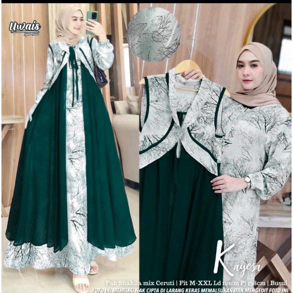 LANGSUNG KIRIM GAMIS SYAKILA PLUS BLAZER CERUTY PISAH// GAMIS SAKILA //OUTER CERUTY BEBYDOLL//BUSUI