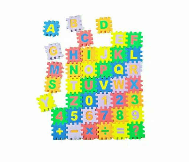 Mainan Edukasi Anak puzzle spon abjad dan angka (3 pcs)