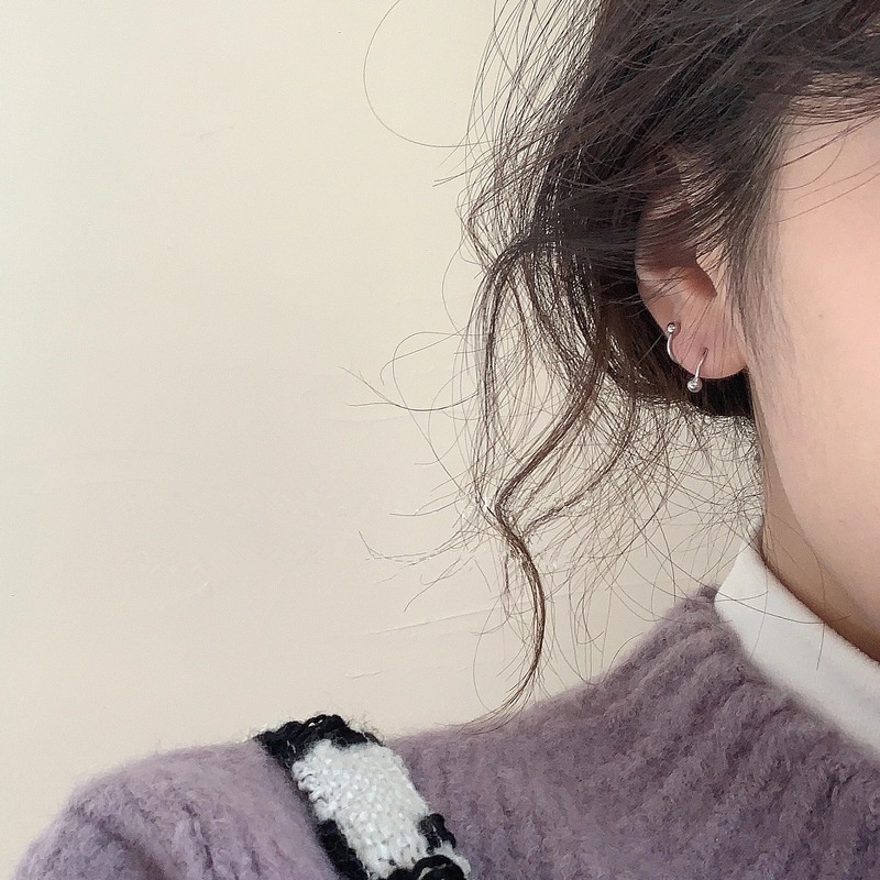 We Flower Anting Tindik Hidung / Mulut Model Spiral Bahan Stainless Steel Untuk Pria / Wanita