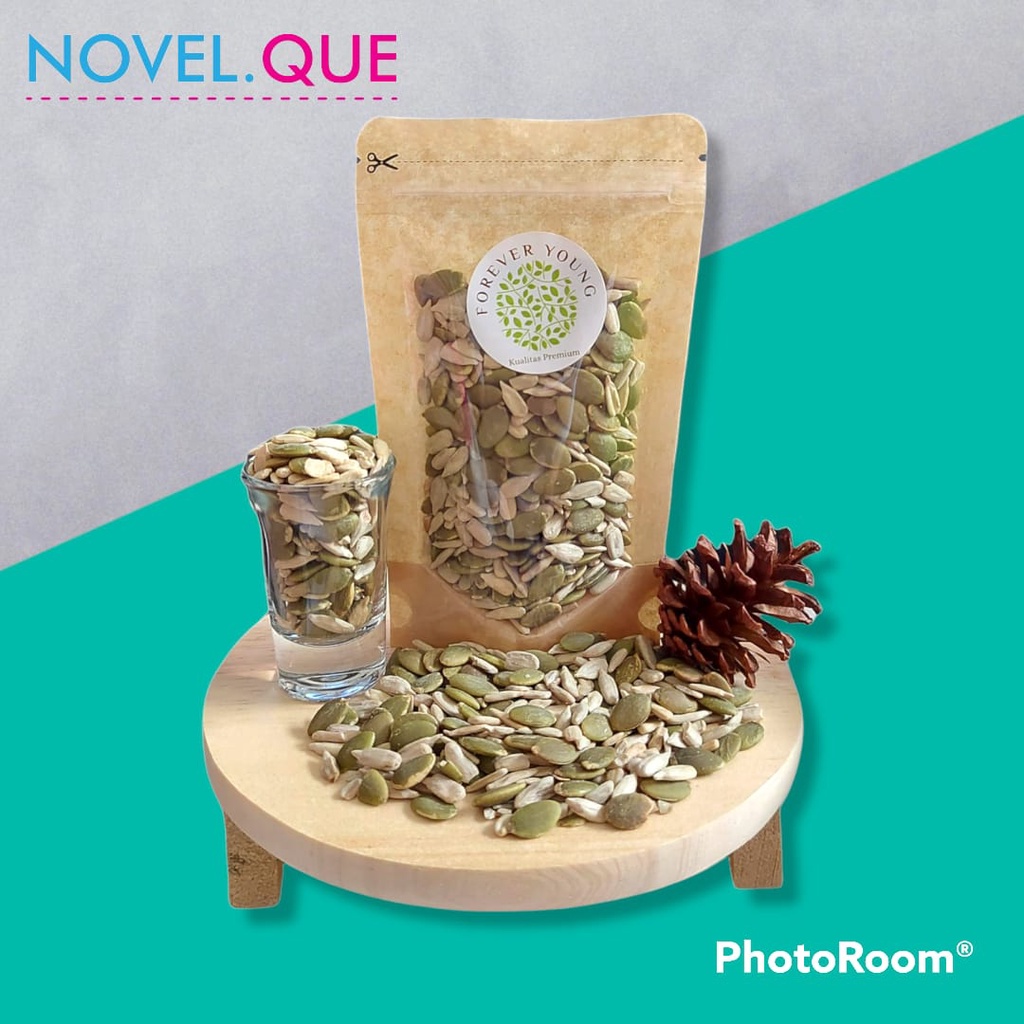 

Roasted Mixed 2in1 Pumpkin Seed & Sunflower Seed / Biji Labu & Biji Bunga Matahari Kupas
