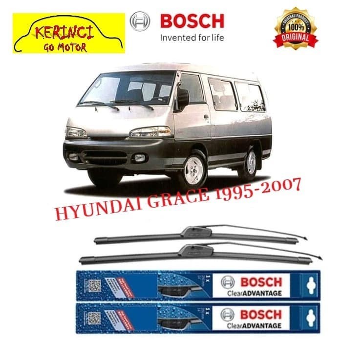 WIPER BOSCH CLEAR ADVANTAGE HYUNDAI GRACE 1995-2007 18&quot; &amp; 18&quot; SEPASANG