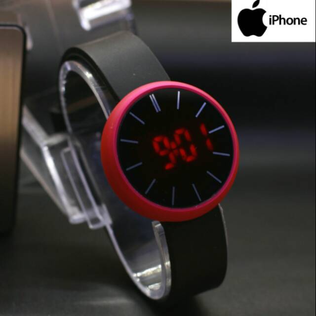 JAM TANGAN WANITA IPHONE LED RUBBER