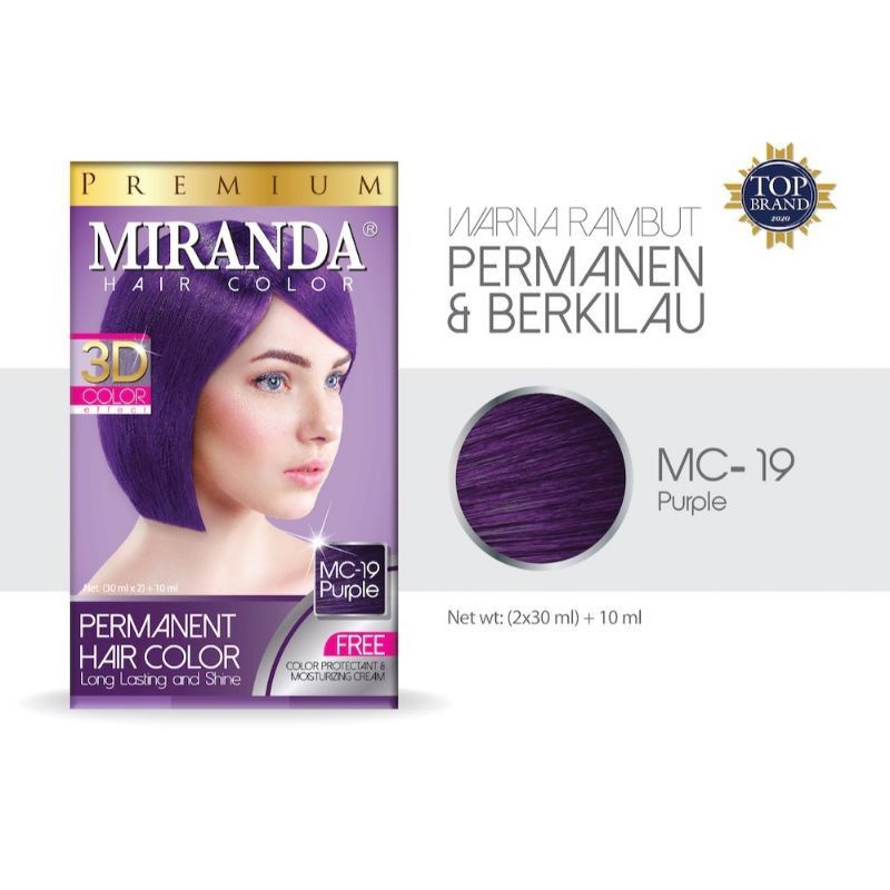 Cat pewarna rambut Miranda Hair Color permanent MC 19 Purple  NEW