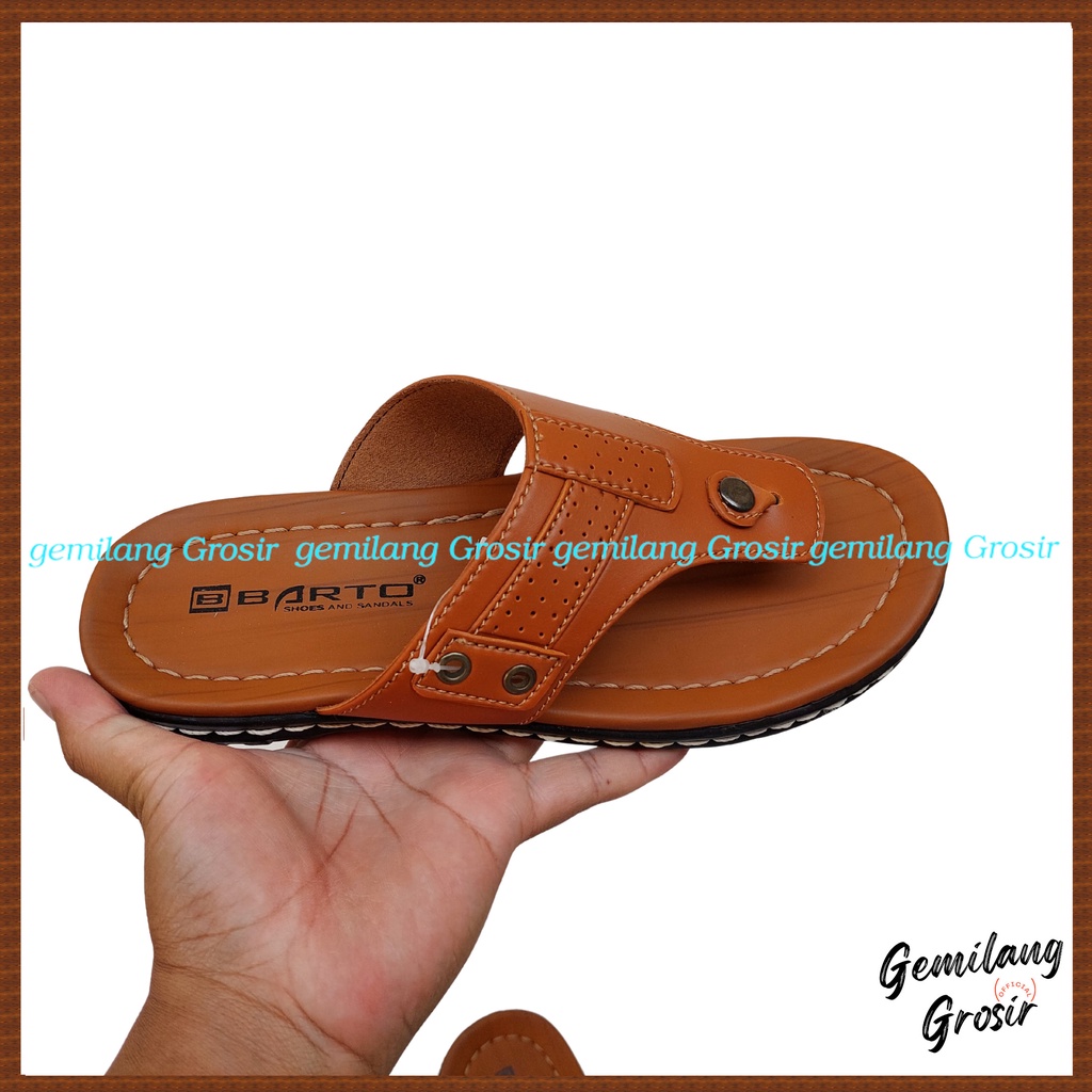 Sendal Pria Jepit Casual Size 39 - 43 COKLAT Trendy - Sandal Laki Laki Dewasa Cocok Semi Formal BARTO - Sandal Laki Laki