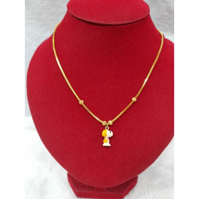 KL314JM120JM kalung emas milano liontin snoopy dog anjing emas kuning asli berat 4.350 kadar 70%
