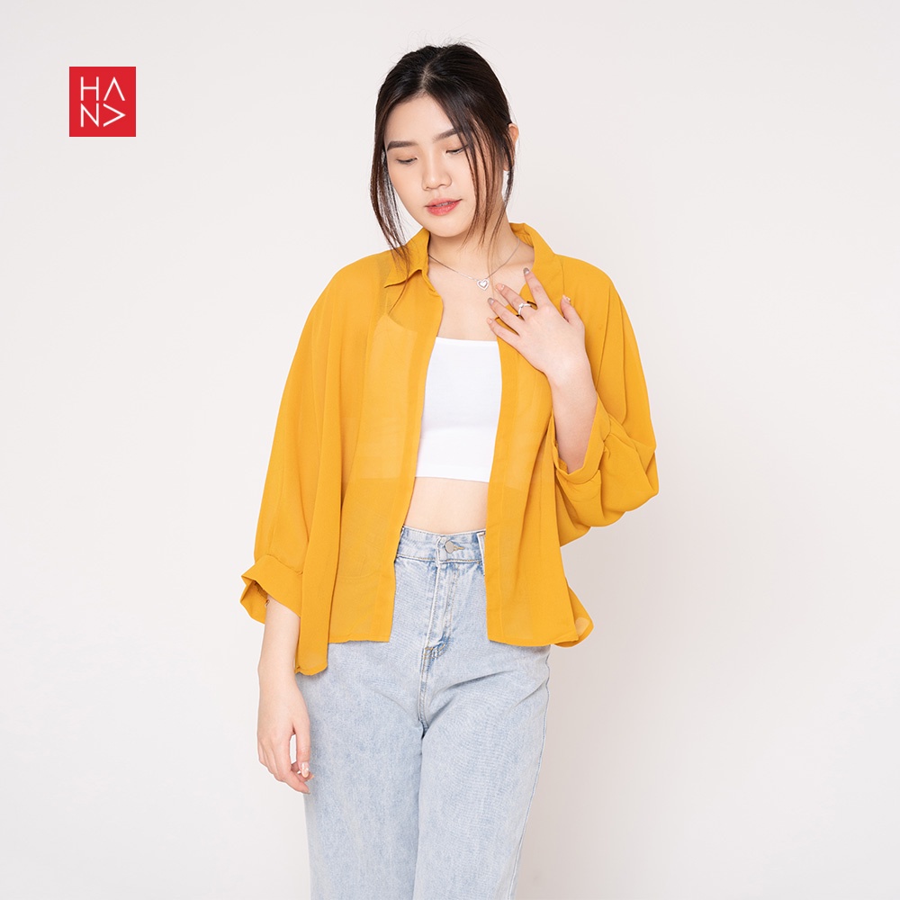 (COD) HanaFashion - Felecia Basic Outer Atasan Wanita  - SB144-Mustard