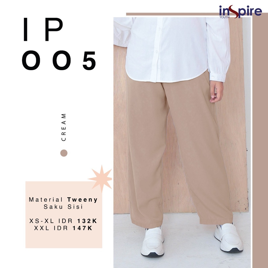 Inspire Pants IP 05 Bahan Tweeny Kulot Wanita Highwaist Fashion Muslimah by Inspire bisa COD