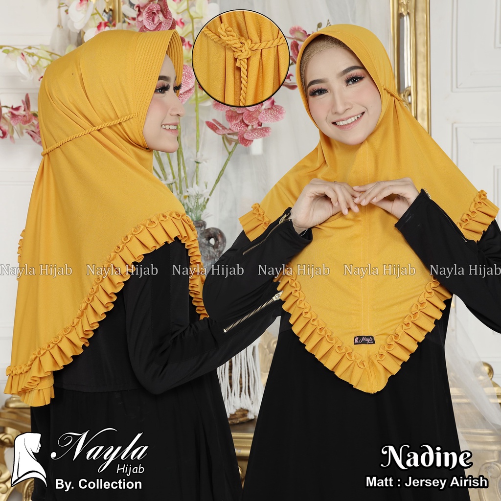 Kerudung Instan Tali Kepang Nadine Hijab Instan Jersey Airis Jilbab Terbaru Nayla Hija'b