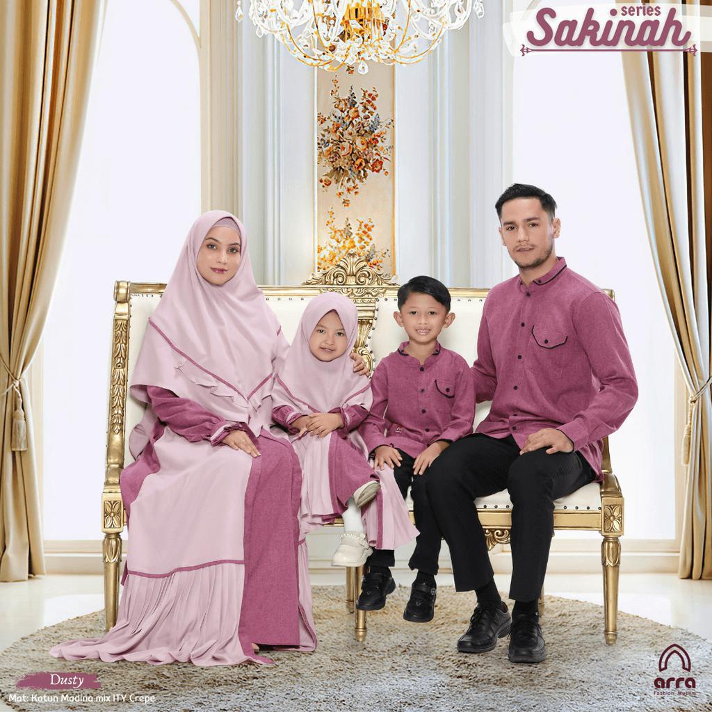 Arra-Ori Baju Busana Muslim Sarimbit Couple Pasangan Keluarga Sakinah Dusty Elegan