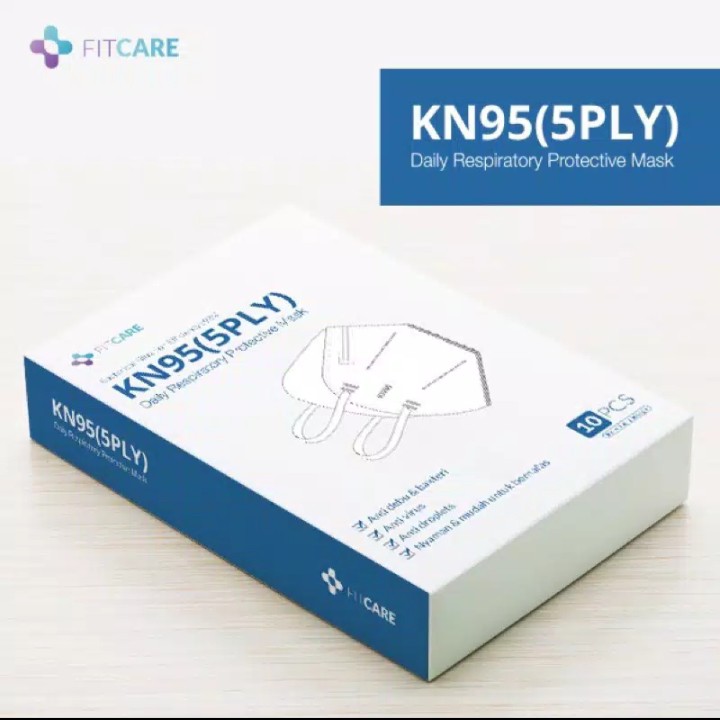 FITCARE MASKER 5PLY KN95 HIJAB 1PC / KN 95 HEADLOOP MASK / MASKER HIJAB / MASKER MEDIS