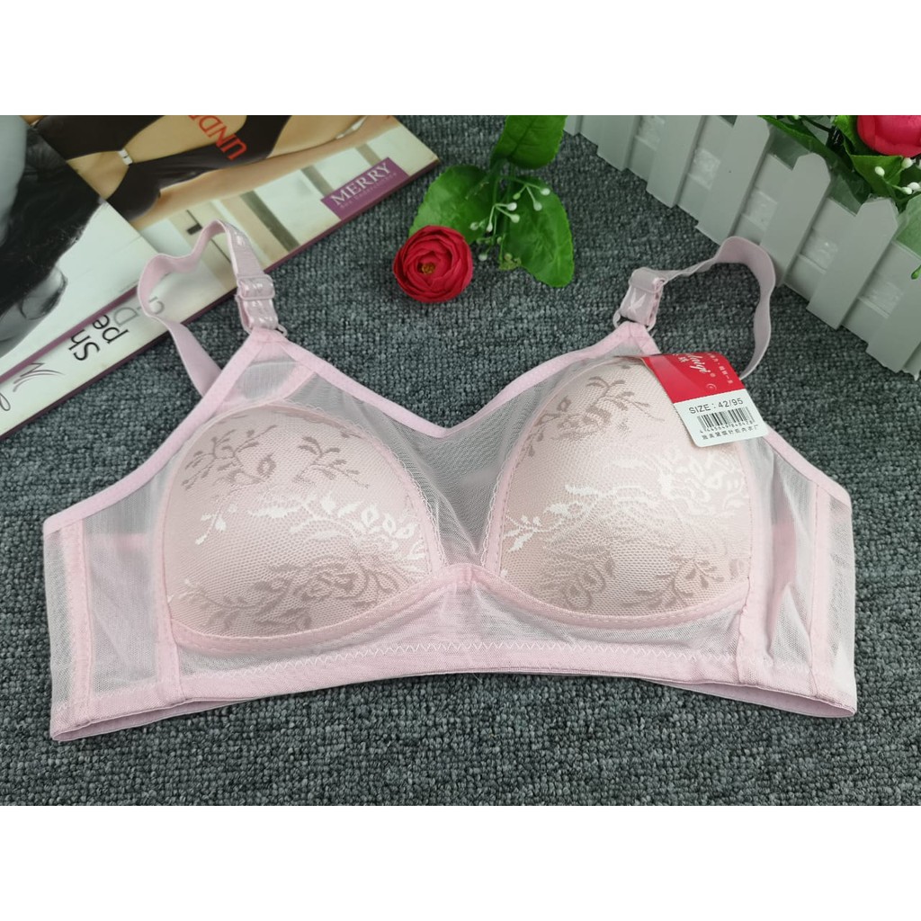 BRA / BH WANITA CUP B 852 BRUKAT TANPA KAWAT BUSA TIPIS KAIT 3 SIZE 36-42 PAKAIN DALAM WANITA IMPORT