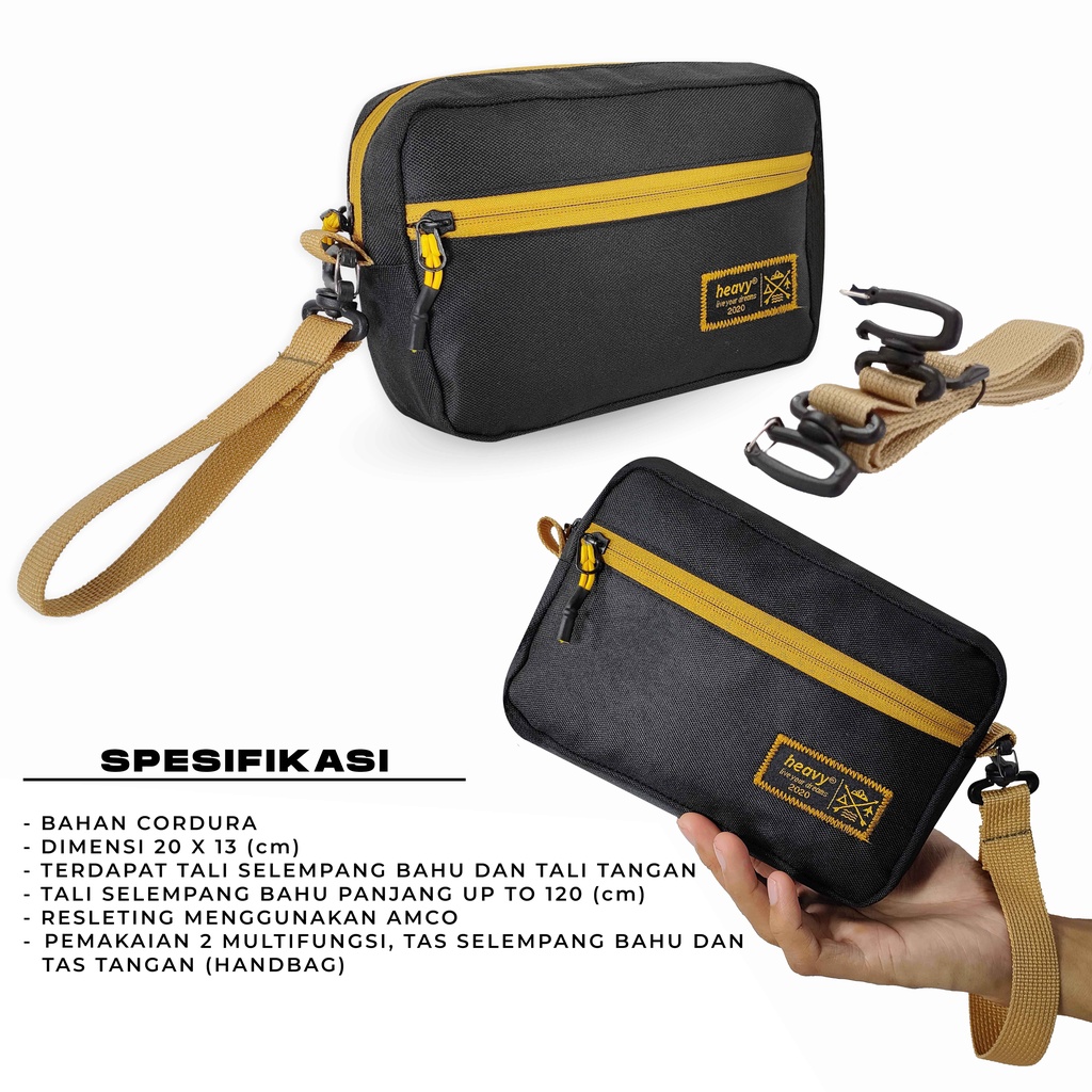 Heavy clutch bag pria / wanita . Tas distro . handbag / slingbag . pouch bag . Tas Selempang Heavy