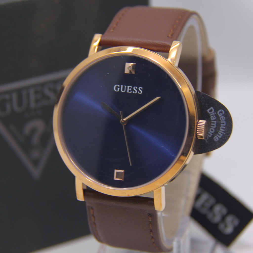 GUESS GW9 BROWN NAVY PRIA ORIGINAL JAM TANGAN COWOK ARLOJI TALI KULIT GUESS WATCH