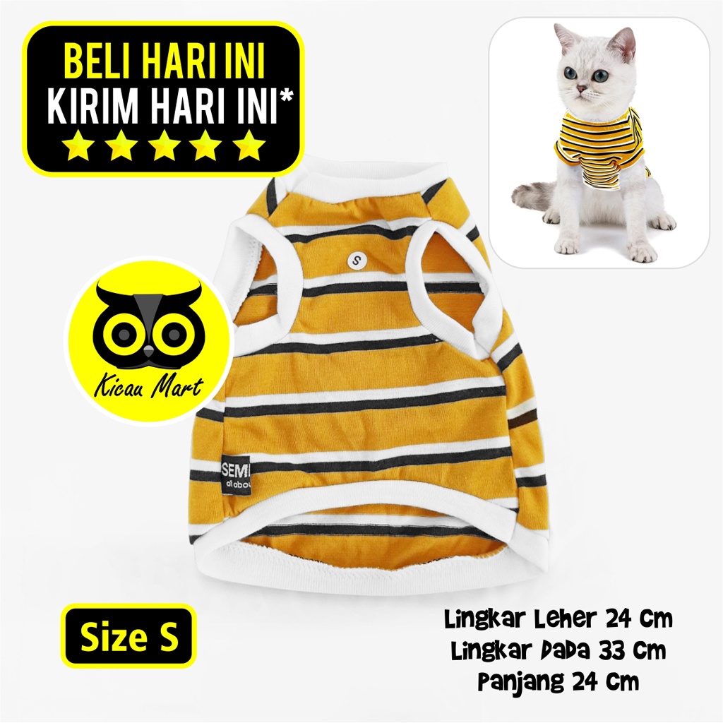 Baju Kaos Kucing Anjing Sempati Motif Garis Kaos Singlet Kitten Anabul Puppy Tank Stripe Pet Shirt Pakaian Musim Panas Anjing Kelinci Monyet Lucu Murah Ukuran S Small