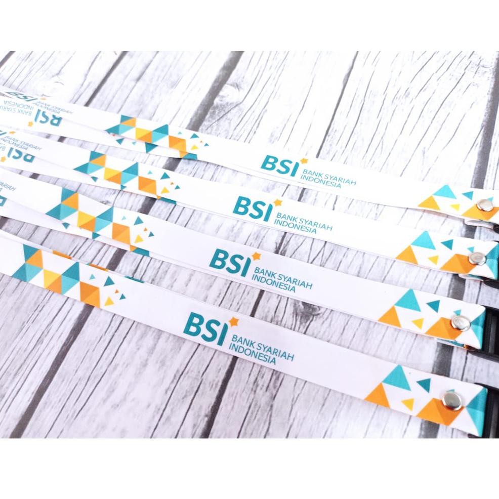 

Nyaman's sekalih Lanyard Printing BSI Bank Syariah Indonesia Custom Full Printing Design Surabaya C3