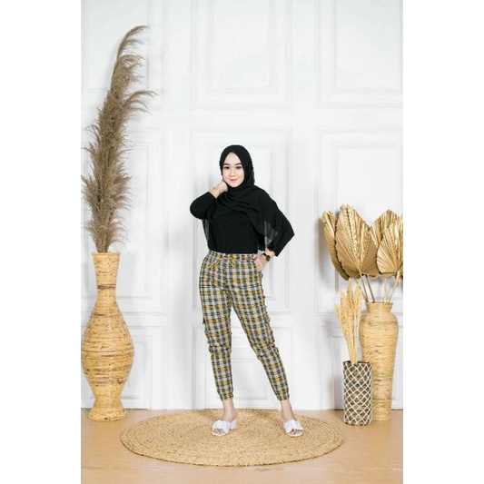 Celana Cargo WANITA JOGGER Katun stretch