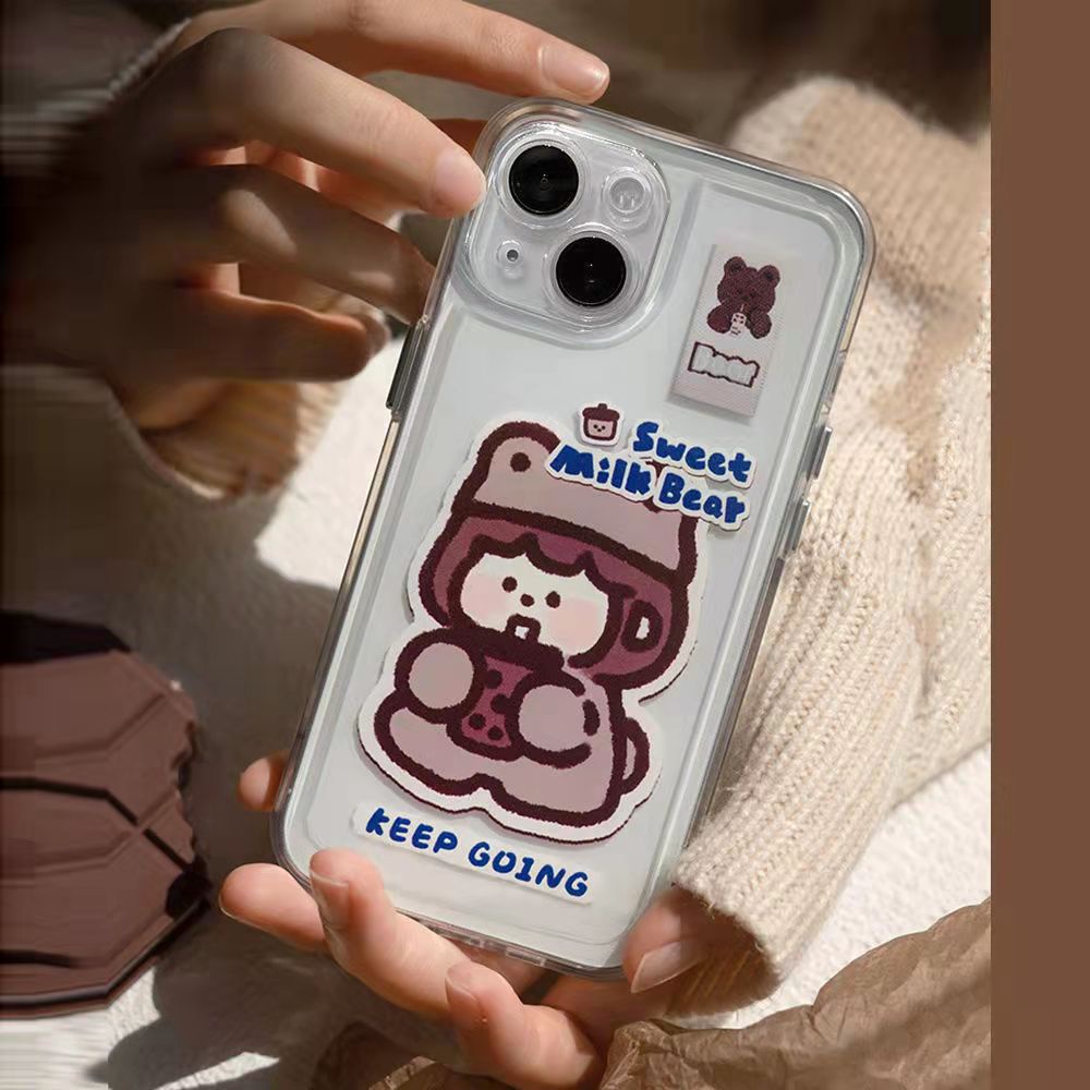 Case Bahan Akrilik Transparan Motif Perempuan Coklat 13 Pro 13prm Untuk iPhone 11 7Plus 8Plus Xr XS 13 12 Pro Max