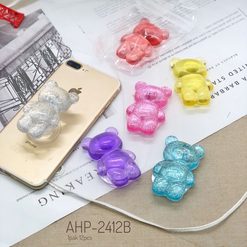 SHARON - POP SOCKET HP BEAR / DUDUKAN HP BERUANG / POP SOCKET LUCU KOREAN STYLE