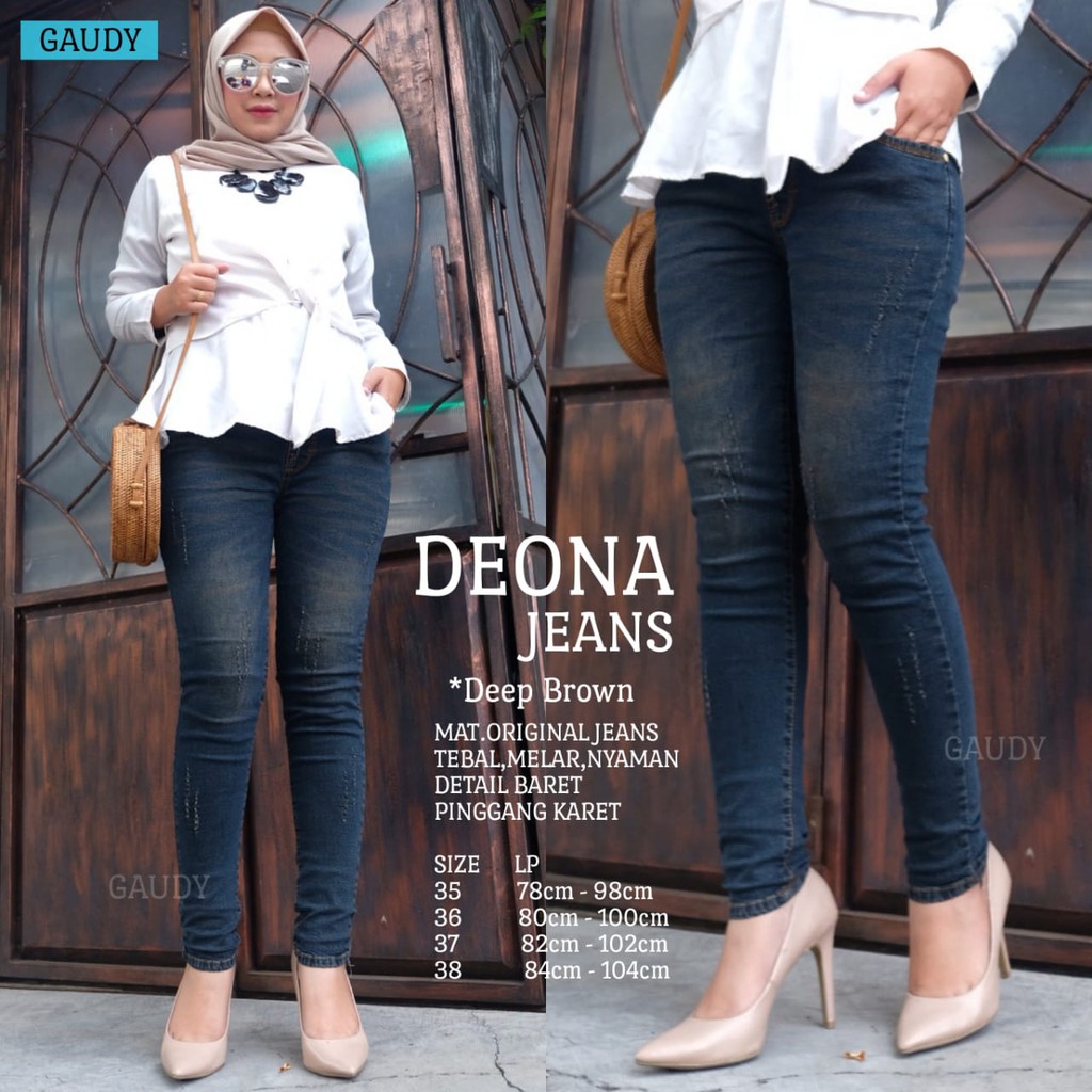 SIZE 28-38!DEONA  JEANS!!  ORI JEANS  TEBAL MELAR SOBEK TIDAK TEMBUS