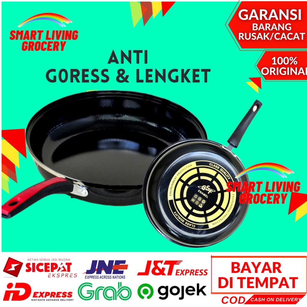 Wajan Enamel Panci Penggorengan Frypan Anti Lengket Lapisan Enamel Gsf G 4130 Peralatan Rumah Dapur