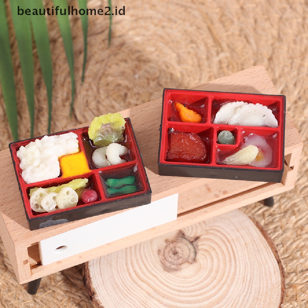 (beautifulhome2.id) Mainan Miniatur Kotak Makan fast food Gaya Jepang Untuk Aksesoris Rumah Boneka 1: 12