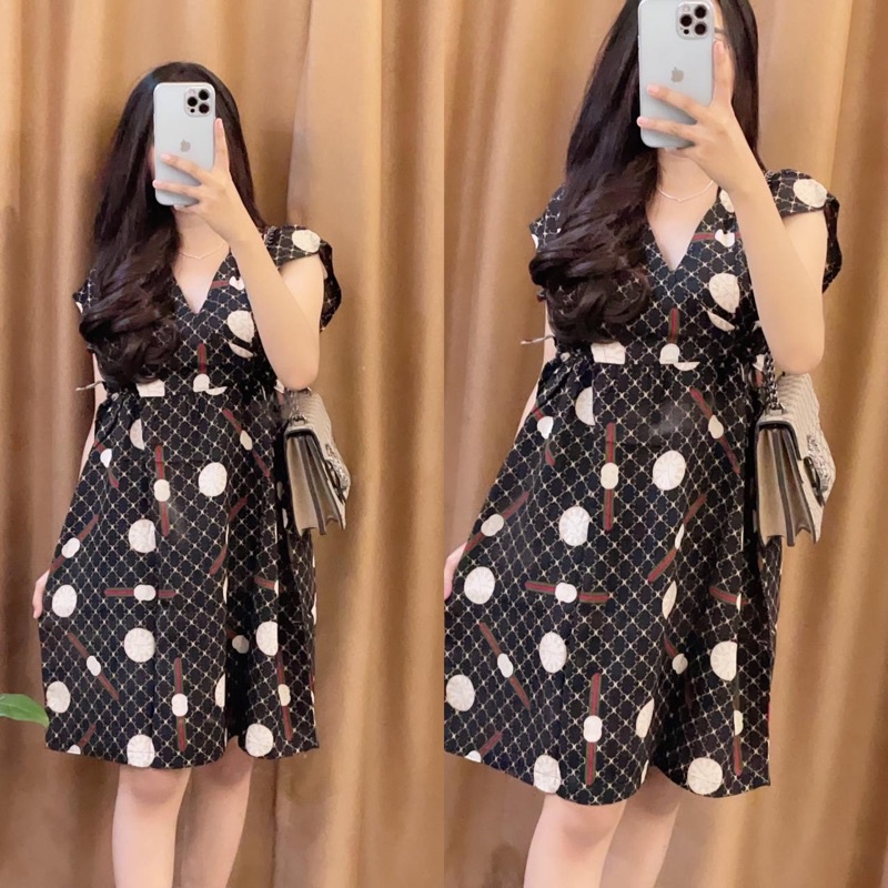 Baju tidur Daster kekinian kimono busui frendly bahan rayon adem-CHANEL HITAM