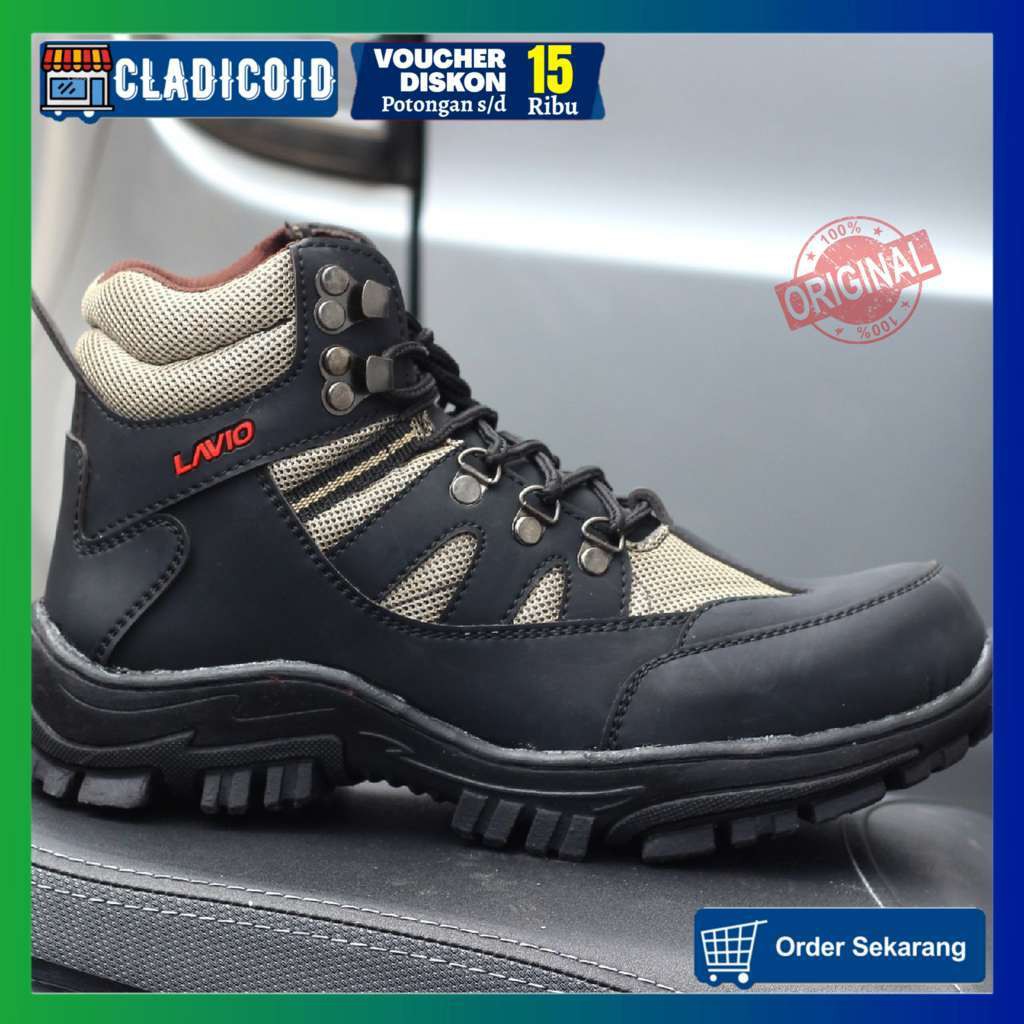 SEPATU BOOTS PRIA LAVIO ARMOR READY 39-43 SAFETY UJUNG BESI KERJA LAPANGAN OUTDOOR GUNUNG LAVIO ARMO