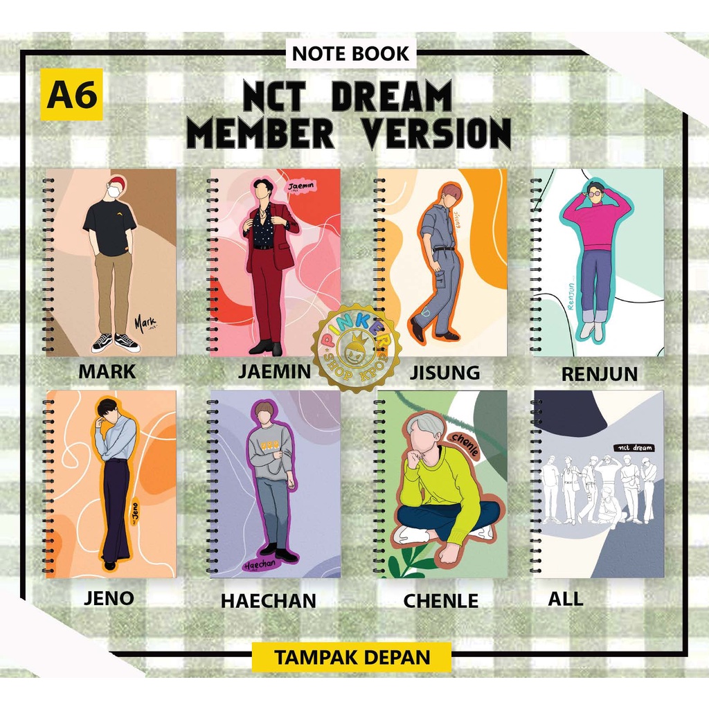 

Note/Notebook A6 NCT DREAM JENO, JAEMIN, CHENLE, HAECHAN, RENJUN, MARK, JISUNG Buku Notes Notebook Kpop Murah