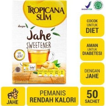 

Tropicana Slim JAHE SWEETENER pemanis gula rendah kalori ( 50 sachets ) NEW PRODUCT.
