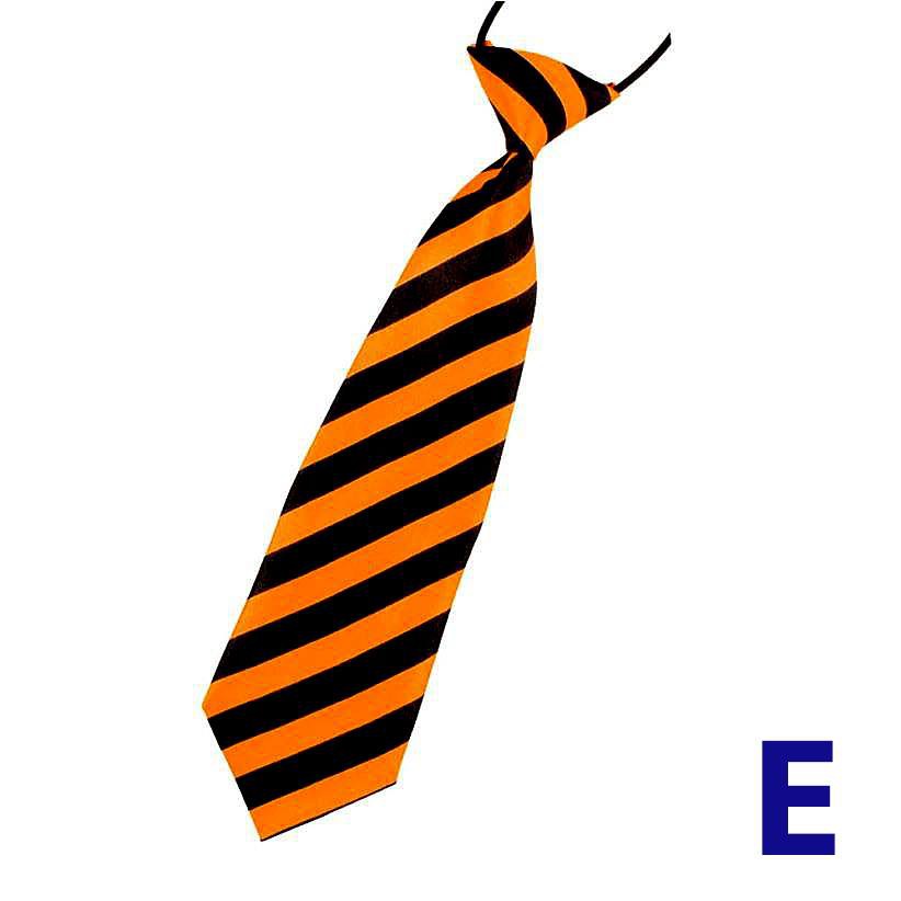 Dasi Anak Warna Oranye Strip Hitam DAsi Instant Anak Aksesori Baju Formal Anak Cowok Impor