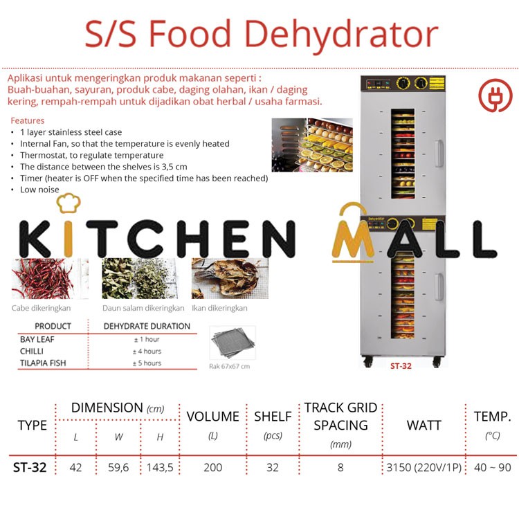 GETRA ST-32 Mesin untuk Mengeringkan Makanan / food dehydrator