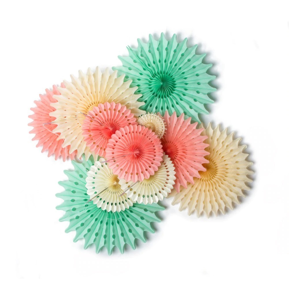 Paper Rosette Fans Decoration Set Birthday Party Home Wall